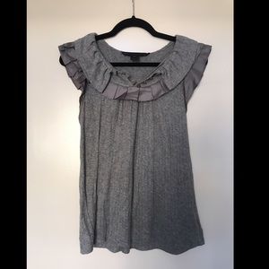 Marc by Marc Jacobs Grey ruffle sleeveless blouse